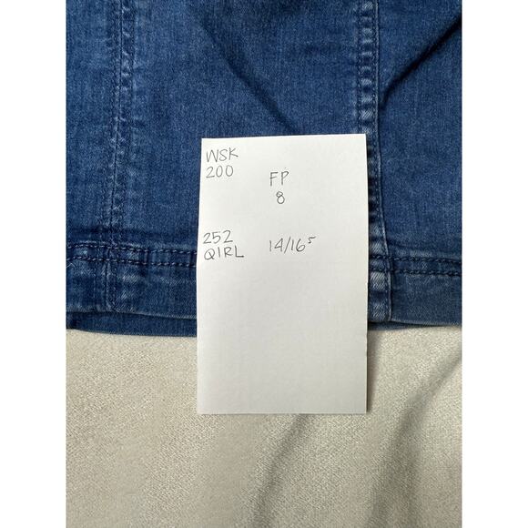 Free People Denim Skirt Women's 8 A-Line Jean Exposed Seams Back Zip - Picture 3 of 6